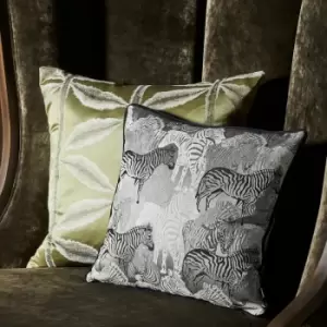 Image of Prestigious Textiles Damara Zebra Print Piped Edge Cushion Cover, Mineral, 43 x 43 Cm