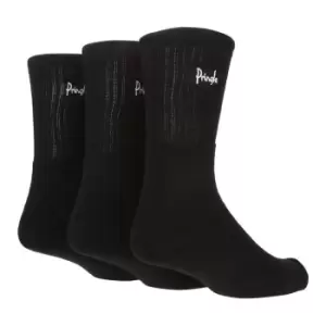 Image of Pringle Sport 3 Pack of Crew Socks Mens - Black