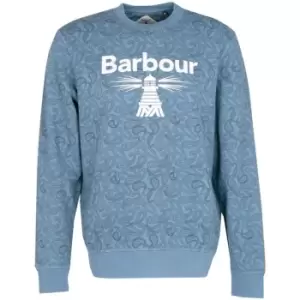 Image of Barbour Beacon Paisley Crew Sweatshirt - Blue