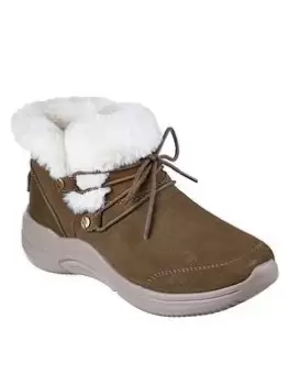 Image of Skechers On-the-go Midtown Lace Up Chugga Boot, Olive, Size 6, Women