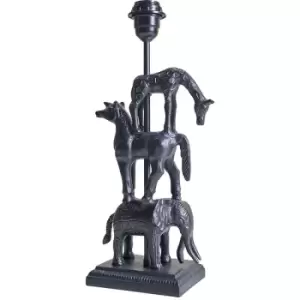 Image of Minisun - Stacked Aniaml Design Matt Black Table Lamp Base - 0