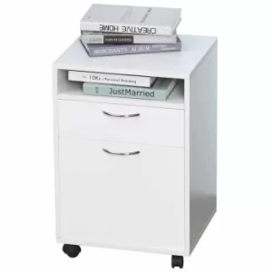 Image of Easton Desk Drawer Unit with Cupboard, white