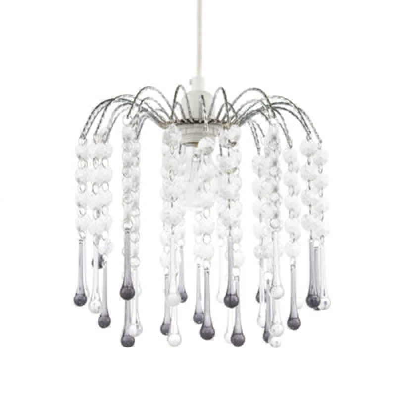 Image of Happy Homewares Classic Waterfall Pendant Shade With Clear And Smoked Black Acrylic