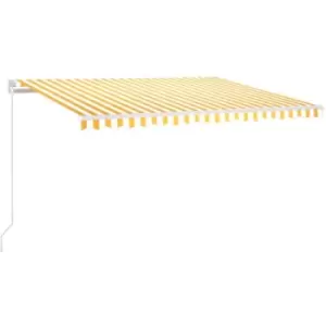 Image of Vidaxl - Manual Retractable Awning with LED 400x350cm Yellow and White Yellow