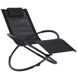 Image of Outsunny Orbital Zero Gravity Lounger w/ Pillow - Black