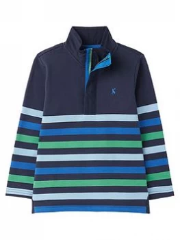 Image of Joules Boys Captain Stripe Half Zip Sweat - Navy, Size 2 Years