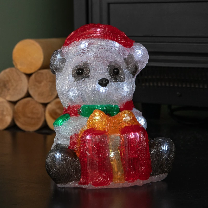 Image of 20cm Battery Operated Light up Christmas Ice Panda with 30 Cool White LEDs