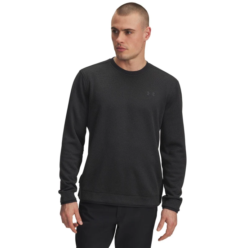 Image of Under Armour Mens Fleece Crew Neck Jumper Black male M
