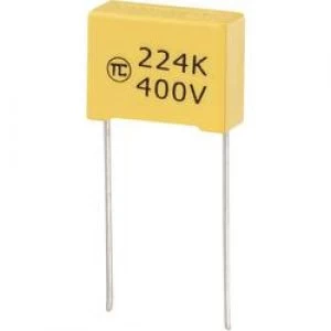 Image of MKS thin film capacitor Radial lead 0.22 uF 400 Vdc 5 15mm L x W x H 18 x 7.5 x 13.5mm