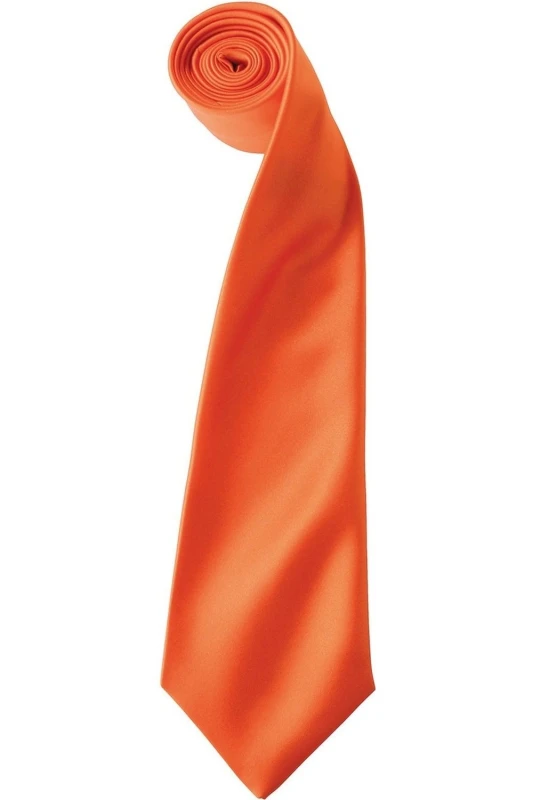 Image of Premier Premier Colours Satin Tie in Orange Orange One Size Unisex 5063470723089