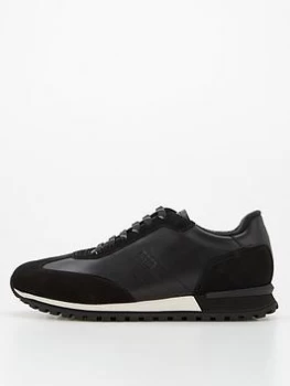 Image of Hugo Boss Parkour Runner Leather Trainers Black Size 10 Men