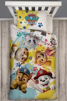 Image of Paw Patrol Splodge Single Panel Duvet Set