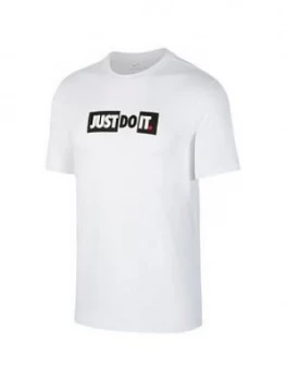 Image of Nike Sportwear Just Do It T-Shirt - White/Black, Size S, Men