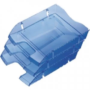 Image of Placativ Helit PET Recycled Letter Tray Blue H2363530