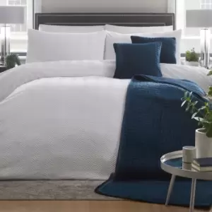 Image of Appletree Boutique Taylor Geometric Stripe Duvet Cover Set, White, King