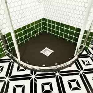 Image of Nuie Slimline Slate Quadrant Shower Tray 900mm x 900mm - Black