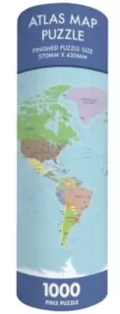 Image of Atlas Map 1000 Piece Jigsaw in a Tin