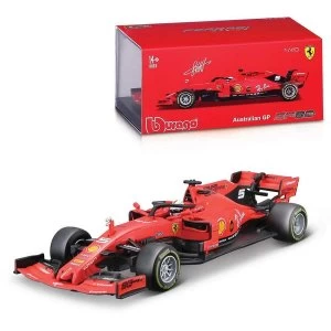 Image of 1:43 F1 2019 Ferrari With Helmet Vettel Diecast Model