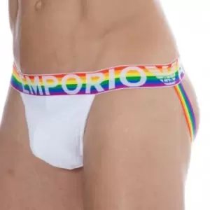 Image of Emporio Armani Rainbow Cotton Jock - White M
