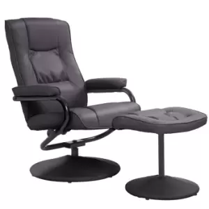 Image of HOMCOM Recliner Armchair Executive Chair High Back Swivel Lounge Seat W/Footrest Stool-Brown