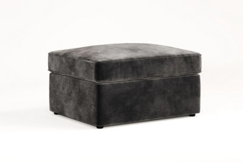 Image of Jay-Be Jay-Be Luxe Velvet Footstool Sofa Bed with Comfort Mattress Steel ONE SIZE