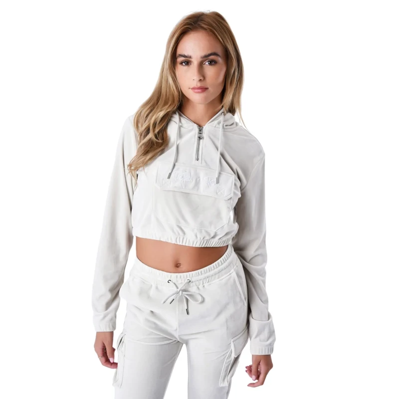 Image of Project X Paris Hoodie court velvet woman Project X Paris Gris Female L