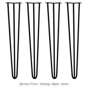 Image of SkiSki 4 X Hairpin Leg - 28 - Black - 3 Prong - 12M