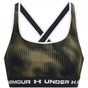 Image of Under Armour Crossback Print Sports Bra - Green