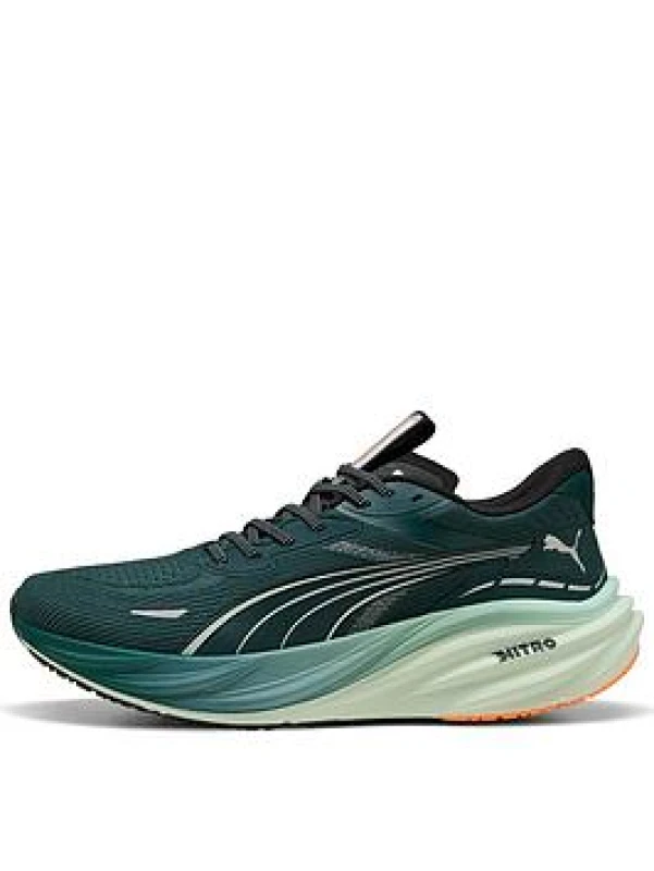 Image of Puma Magnify NITRO 3 Shoes Green Blue AW25, Size 42,5 - EUR