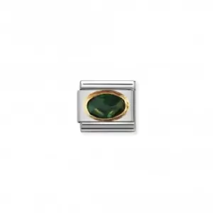 Image of Nomination Composable Classic Faceted Zirconia Gold Emerald Green Link 030601/027