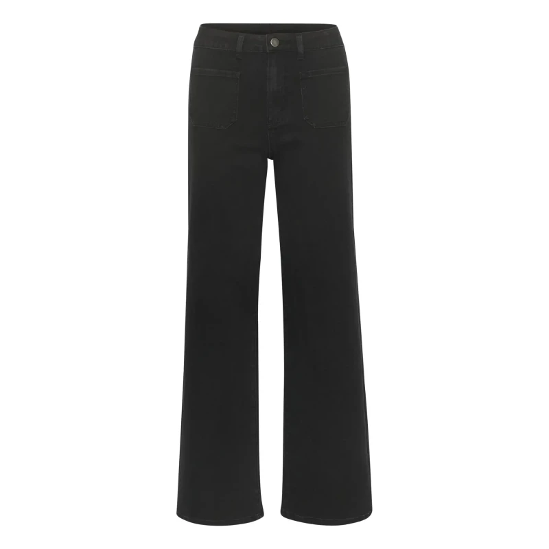 Image of Kaffe Womens wide-leg jeans KAFFE Karla HW Noir Female 42