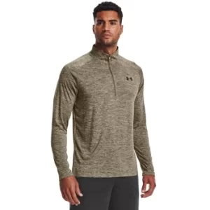 Image of Under Armour Mens Tech 2.0 1/2 Zip Tent Green Warmup Top L