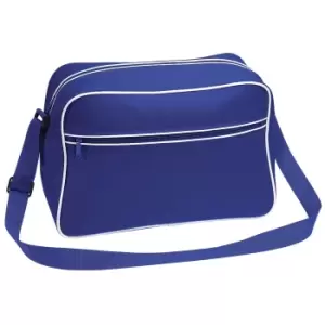 Image of Bagbase Retro Adjustable Shoulder Bag (18 Litres) (Pack of 2) (One Size) (Bright Royal/White)