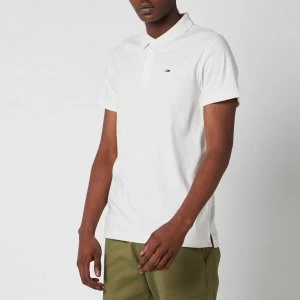 Image of Tommy Jeans Mens Essential Jersey Polo Shirt - White - M