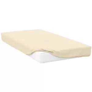 Image of Belledorm Jersey Cotton Deep Fitted Sheet (Superking) (Ivory) - Ivory