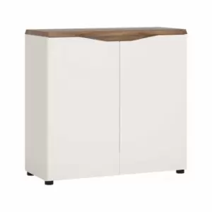 Image of Toledo 2 Door Sideboard In White And Oak Effect