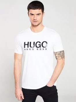Image of Hugo Boss Dolive Logo T-Shirt White/Black Size L Men