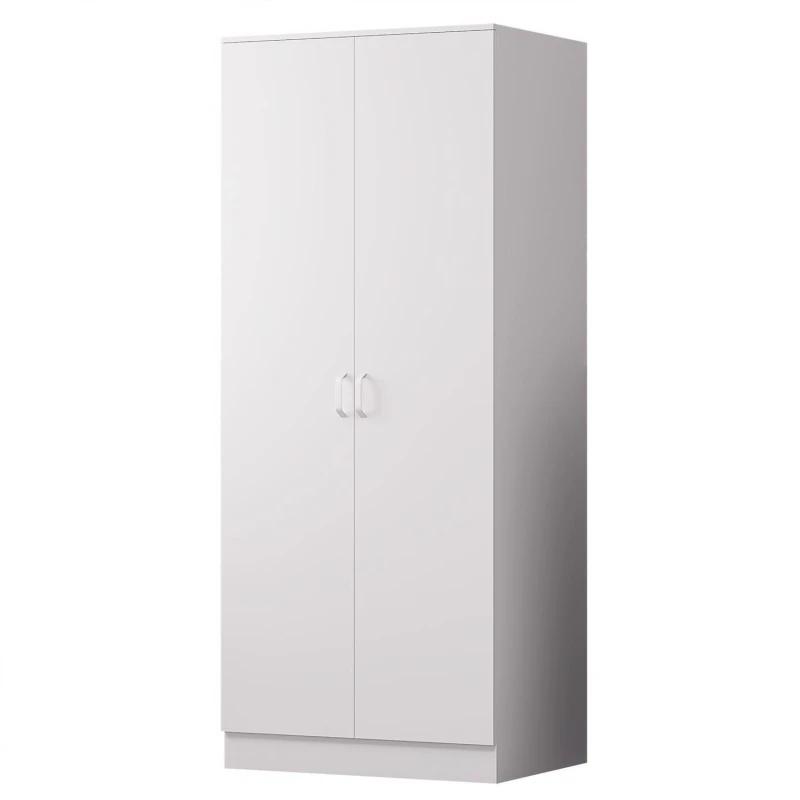 Image of FWStyle FWStyle 2 Door Double Wardrobe White Scratch Resistant Storage White One Size Unisex 5056413127747