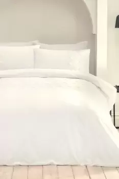 Image of 'Ayda' Contrast Textured Polka Dot 100% Cotton Duvet Cover Set