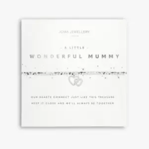 Image of Faceted A Little Wonderful Mummy Silver 17.5cm Stretch Bracelet 5249