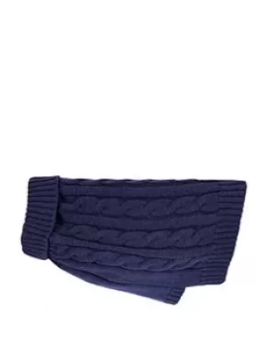 Image of Happy Pet Charlton Cable Knit Midnight Blue Dog Jumper Medium