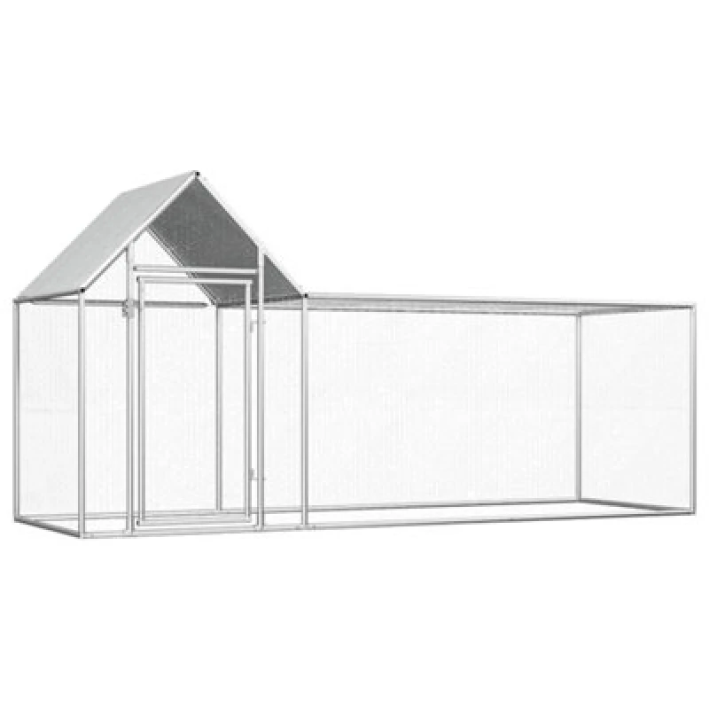 Image of VIDAXL Chicken Coop 3x1x1.5 m Galvanised Steel Vidaxl 8718475738343
