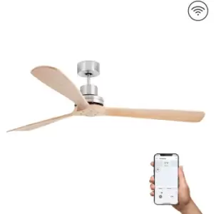 Image of Faro Barcelona - Faro Lantau Extra Large Matt Nickel, Pine Ceiling Fan dc Smart, 6 Speed