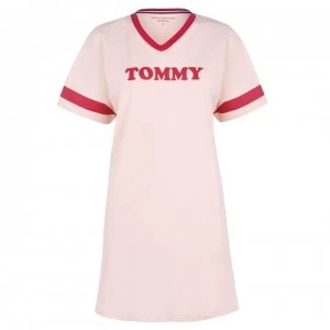 Image of Tommy Bodywear V Neck T Shirt Dress - Pale Blush