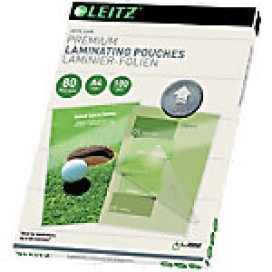Image of Leitz Laminating Pouches Glossy 2 x 80 (160 Micron) A4 100 Pieces
