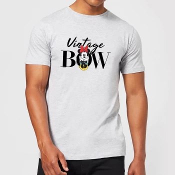 Image of Disney Minnie Mouse Vintage Bow Mens T-Shirt - Grey - XS - Grey