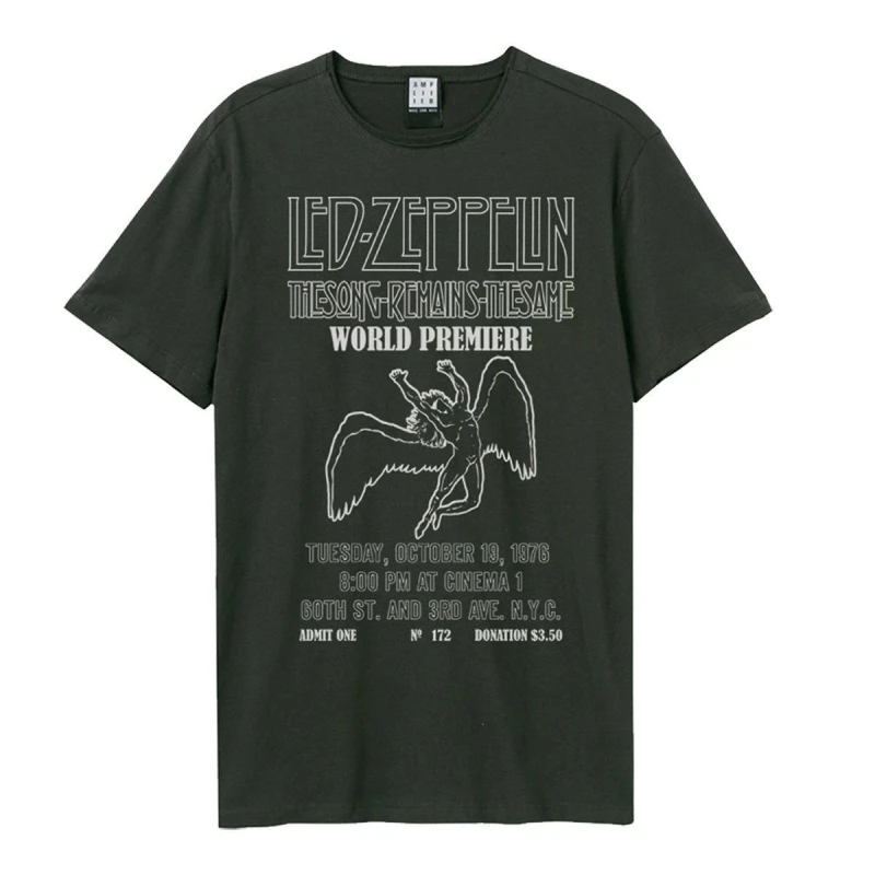 Image of Amplified Amplified Men The Song Remains The Same LED Zeppelin T-Shirt in Charcoal Size: Small Charcoal S Male 5063470409402
