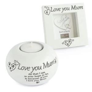 Image of Said with Sentiment Frame & Tea Light Holder Gift Sets Love You Mum