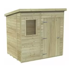 Image of 7' x 5' Forest Premium Tongue & Groove Pressure Treated Pent Shed (2.24m x 1.7m) - Natural Timber