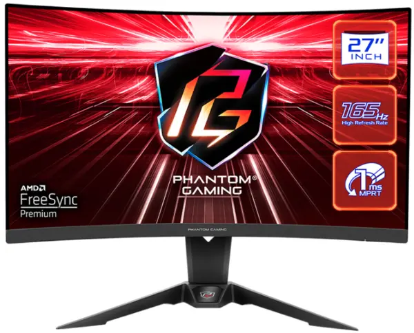 Image of ASRock Phantom 27" PG27Q15R2A Quad HD Curved Gaming LED Monitor